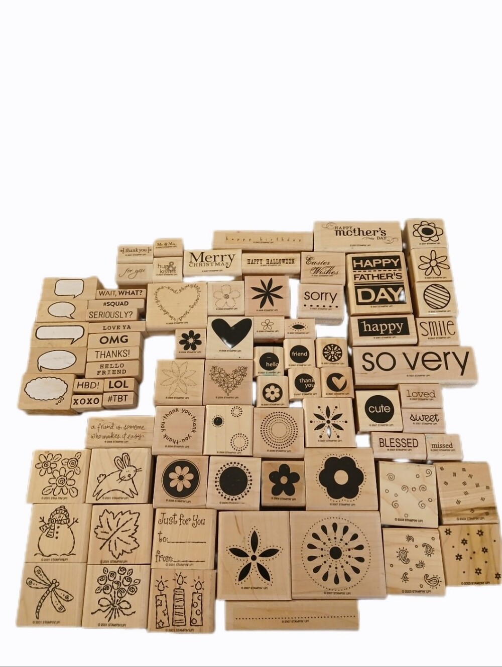 Lot Stampin' Up! 75+ Wooden Rubber Stamps Vintage Floral Holiday Greeting Craft